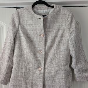 The Limited Cream Textured Blazer with Tailored Silhouette